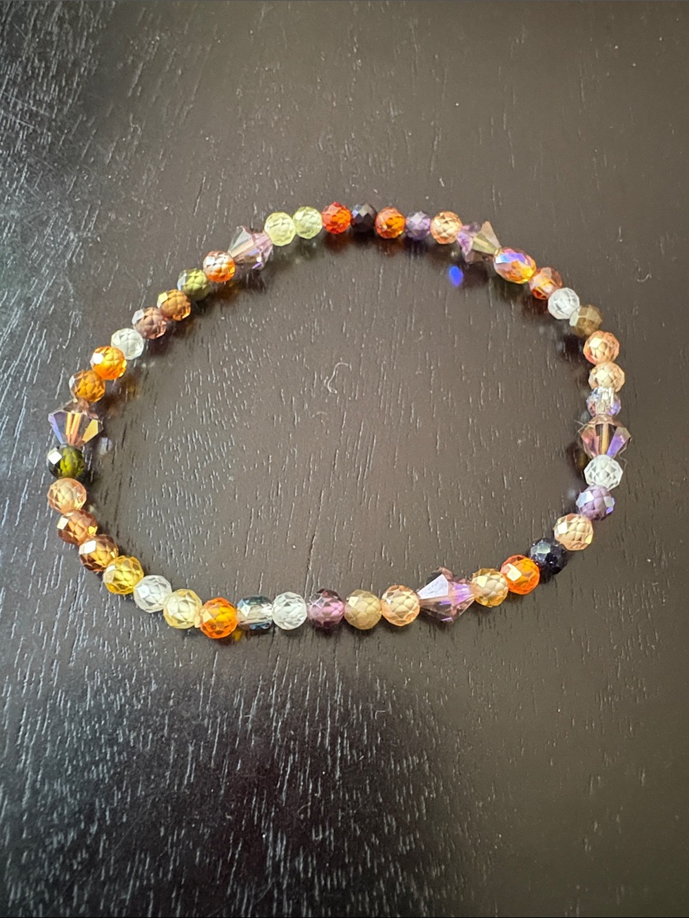 Multicolor Crystal and zirconis faceted Bead Stretch Bracelet - Women Jewelry